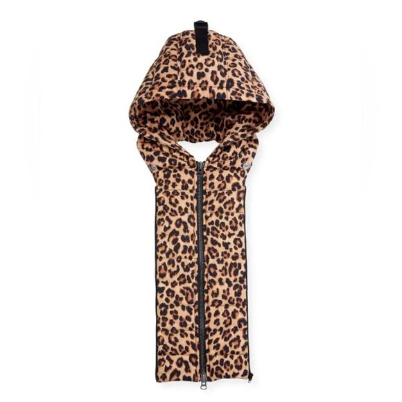 Veronica Beard Brown Leopard Print Puffer Hooded Dickey Blazer Insert Size 00-14 - Picture 1 of 10